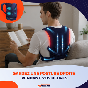 PosturePro | Ceinture de posture avec massage chauffant pour un dos plus droit et détendu.