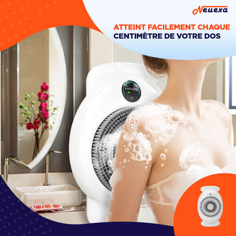 Velora™ | Brosse de douche rotative pour une peau plus douce et un nettoyage complet.