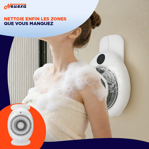 Velora™ | Brosse de douche rotative pour une peau plus douce et un nettoyage complet.