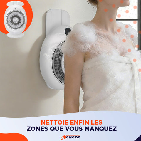 Velora™ | Brosse de douche rotative pour une peau plus douce et un nettoyage complet.