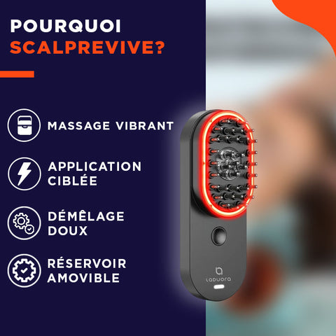 ScalpRevive | Brosse massante vibrante pour soulager les tensions et nourrir le cuir chevelu