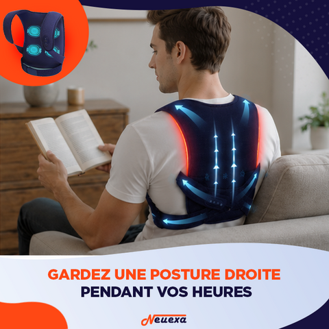 PosturePro | Ceinture de posture avec massage chauffant pour un dos plus droit et détendu.
