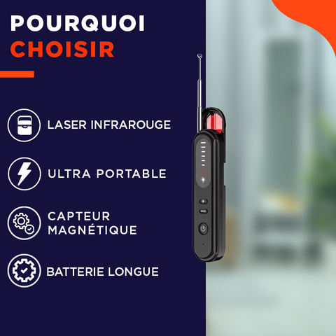 SpyDetector | Détecteur de caméras cachées 4-en-1 pour votre sécurité personnelle