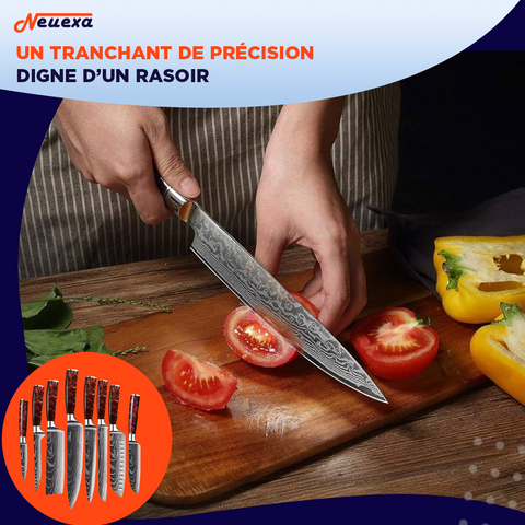 Damascut | Set de 8 couteaux japonais pour une coupe sans effort