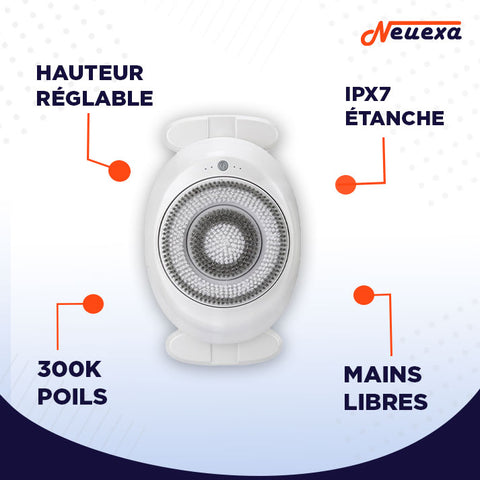 Velora™ | Brosse de douche rotative pour une peau plus douce et un nettoyage complet.