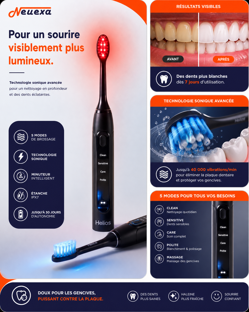 Red Light Toothbrush | La brosse à dents qui redonne de l'éclat à votre sourire